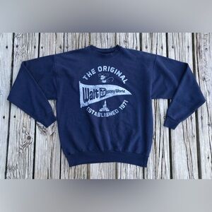 DISNEY PARKS Navy Blue Graphic Original Mickey Mouse Disneyland Logo Sweatshirt